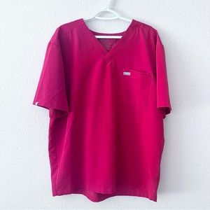 Figs Men's Technical Collection Leon Red Scrub Top Size XXL FM1500